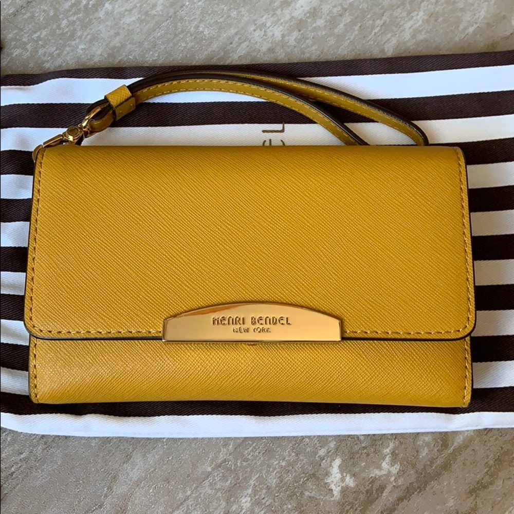 Henri Bendel Phone Wristlet Dark Yellow